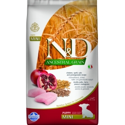 FARMINA N&D ANCESTRAL GRAIN DOG CHICKEN, SPELT, OATS AND POMEGRANATE PUPPY MINI 2.5KG